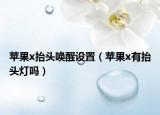苹果x抬头唤醒设置（苹果x有抬头灯吗）