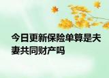 今日更新保险单算是夫妻共同财产吗