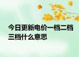 今日更新电价一档二档三档什么意思