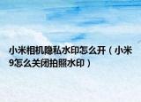 小米相机隐私水印怎么开（小米9怎么关闭拍照水印）