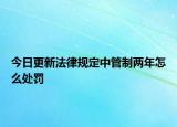 今日更新法律规定中管制两年怎么处罚