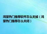鸿蒙热门推荐软件怎么关掉（鸿蒙热门推荐怎么关闭）