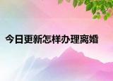 今日更新怎样办理离婚