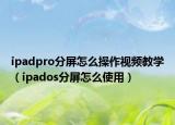 ipadpro分屏怎么操作视频教学（ipados分屏怎么使用）