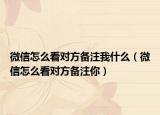微信怎么看对方备注我什么（微信怎么看对方备注你）