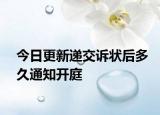 今日更新递交诉状后多久通知开庭
