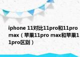 iphone 11对比11pro和11pro max（苹果11pro max和苹果11pro区别）