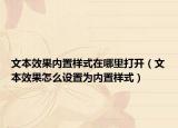 文本效果内置样式在哪里打开（文本效果怎么设置为内置样式）