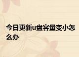 今日更新u盘容量变小怎么办
