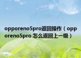 opporeno5pro返回操作（opporeno5pro 怎么返回上一级）