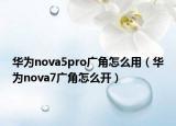 华为nova5pro广角怎么用（华为nova7广角怎么开）