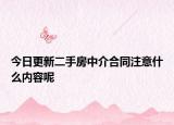 今日更新二手房中介合同注意什么内容呢