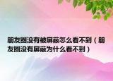 朋友圈没有被屏蔽怎么看不到（朋友圈没有屏蔽为什么看不到）