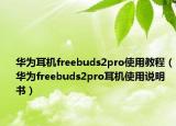 华为耳机freebuds2pro使用教程（华为freebuds2pro耳机使用说明书）