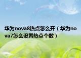 华为nova8热点怎么开（华为nova7怎么设置热点个数）