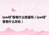 ipad扩容有什么危害吗（ipad扩容有什么坏处）