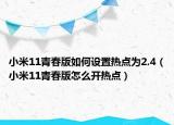 小米11青春版如何设置热点为2.4（小米11青春版怎么开热点）