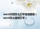 word文档怎么打字变成竖排（word怎么竖排打字）