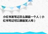小红书发笔记怎么屏蔽一个人（小红书笔记可以屏蔽某人吗）