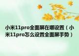 小米11pro全面屏在哪设置（小米11pro怎么设置全面屏手势）