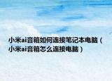 小米ai音箱如何连接笔记本电脑（小米ai音箱怎么连接电脑）