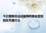 今日更新非法运输弹药罪会受到的处罚是什么