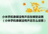 小米手机录屏没有声音在哪里设置（小米手机录屏没有声音怎么设置）