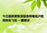 今日最新更新滞留者艰难离沪路 高铁和飞机 一票难求 