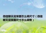微信聊天背景图怎么调尺寸（微信聊天背景图尺寸怎么调整）