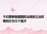 今日更新我国国防法规按立法权限划分为几个层次