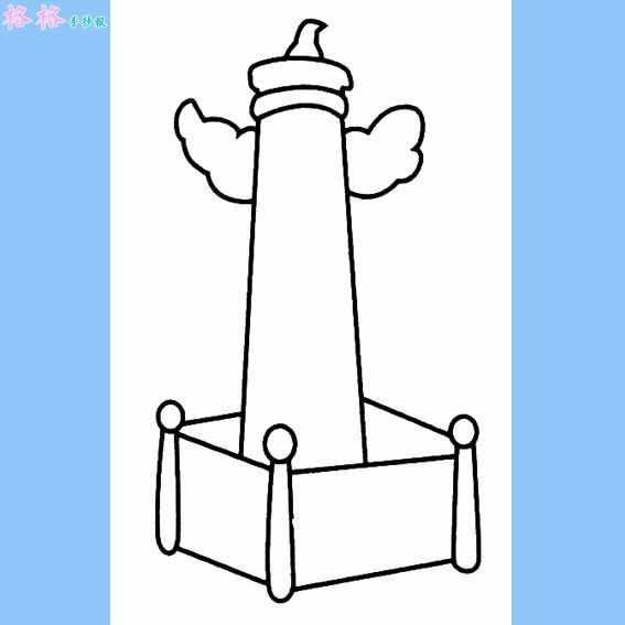 华表柱画法_华表盘龙柱简笔画图片