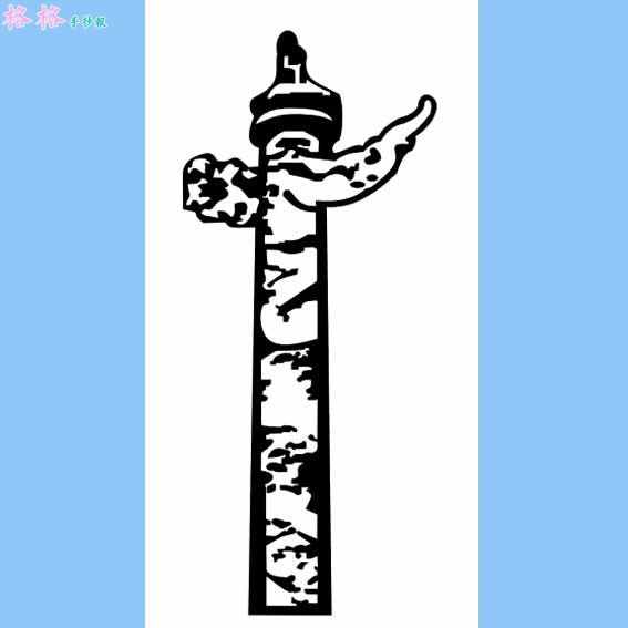 华表柱画法_华表盘龙柱简笔画图片