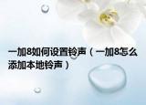 一加8如何设置铃声（一加8怎么添加本地铃声）