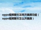 oppo视频聊天怎样开美颜功能（oppo视频聊天怎么开美颜）