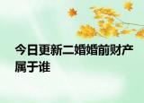 今日更新二婚婚前财产属于谁