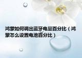 鸿蒙如何调出蓝牙电量百分比（鸿蒙怎么设置电池百分比）
