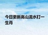 今日更新高山流水打一生肖
