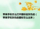 苹果手机怎么打开图标是灰色的（苹果手机灰色的图标怎么出来）