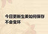 今日更新生姜如何保存不会变坏
