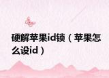 硬解苹果id锁（苹果怎么设id）