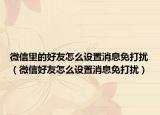 微信里的好友怎么设置消息免打扰（微信好友怎么设置消息免打扰）