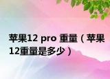 苹果12 pro 重量（苹果12重量是多少）