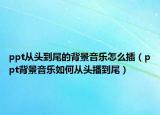 ppt从头到尾的背景音乐怎么插（ppt背景音乐如何从头播到尾）