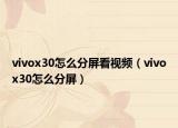 vivox30怎么分屏看视频（vivox30怎么分屏）