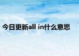 今日更新all in什么意思
