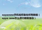 opporeno手机如何备份所有数据（oppo reno怎么进行数据备份）