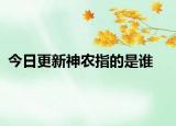 今日更新神农指的是谁