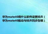 华为mate40用什么软件设置铃声（华为mate40振动与铃声同步在哪）