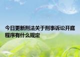 今日更新刑法关于刑事诉讼开庭程序有什么规定