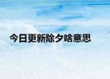 今日更新除夕啥意思